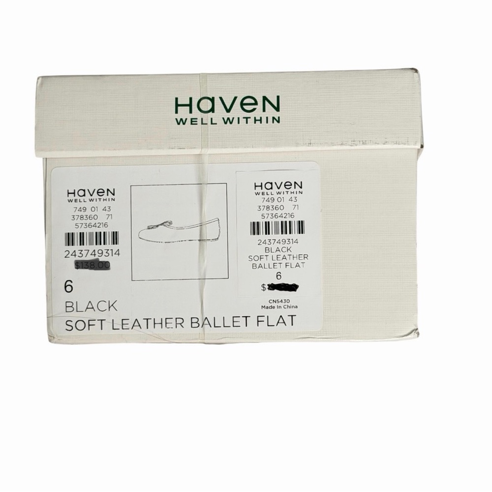 Haven Well With In Soft Leather Ballet Flats in Black Size 6 New - Picture 3 of 3